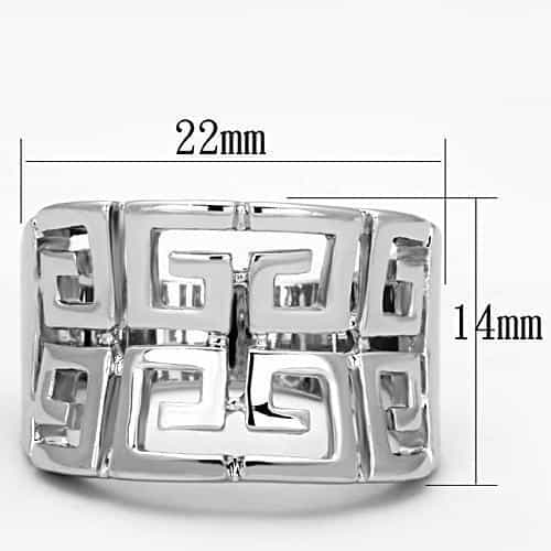 Brass Greek Key Cutout Wide Band Ring view 3