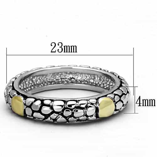 Brass Two-Tone Pebble Texture Band Ring view 3