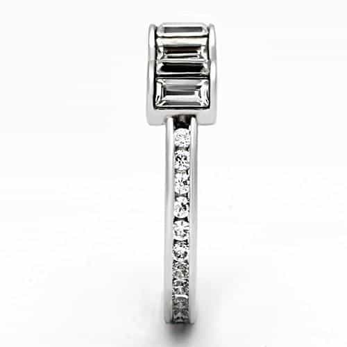 Brass CZ Baguette Geometric Open Adjustable Ring view 7