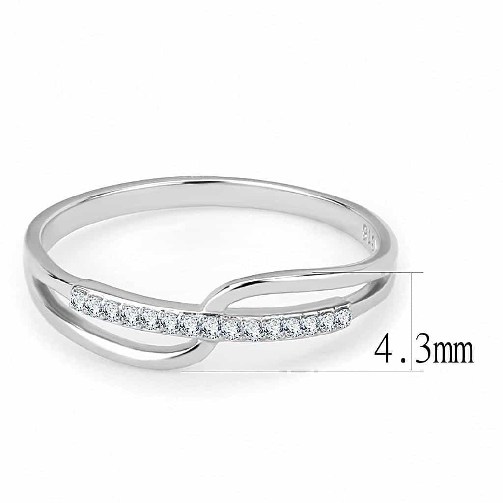 Stainless Steel CZ Round Pave Disc Double Band Ring view 3