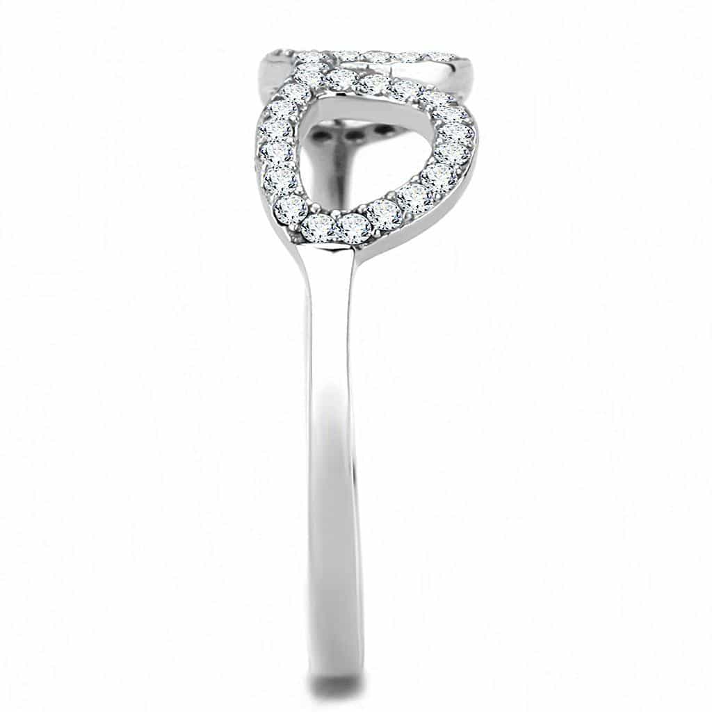 Stainless Steel CZ Pave Infinity Symbol Band Ring view 7