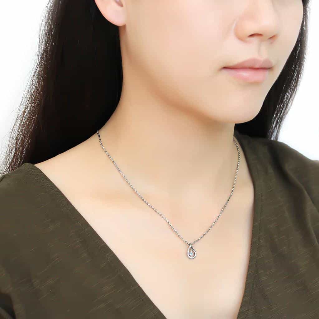 Stainless Steel CZ Round Pave Circle Pendant Chain Pendant view 5