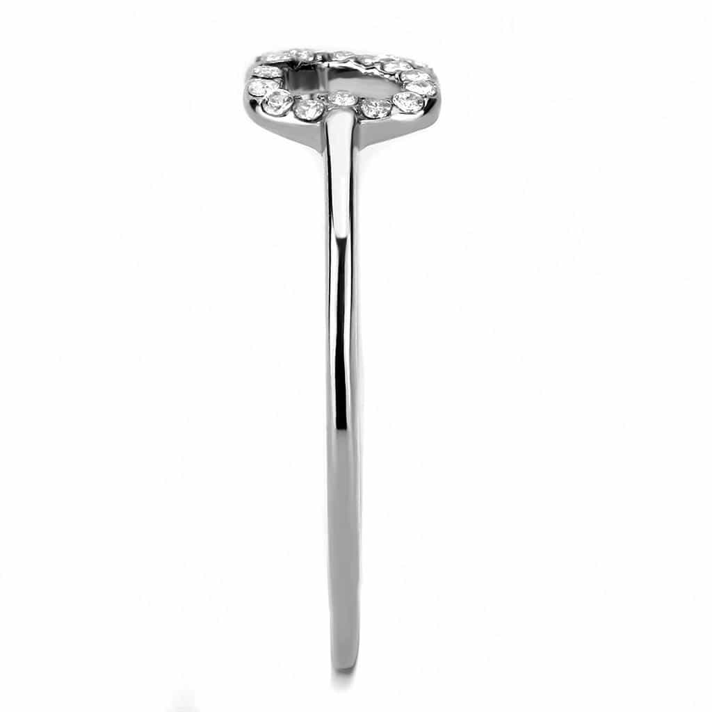 Stainless Steel CZ Pave Infinity Heart Band Ring view 7