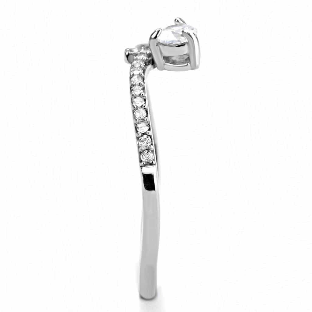 Stainless Steel CZ Round Pave Infinity Loop Solitaire Ring view 7