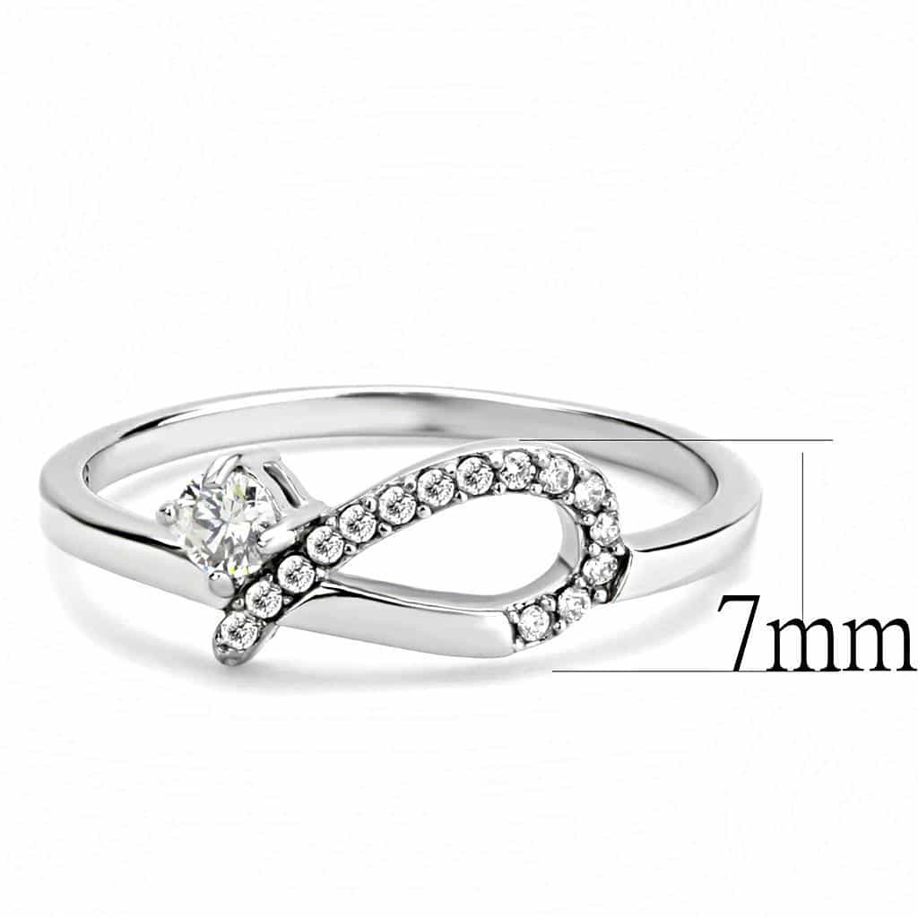 Stainless Steel CZ Pave Butterfly Open Ring view 3