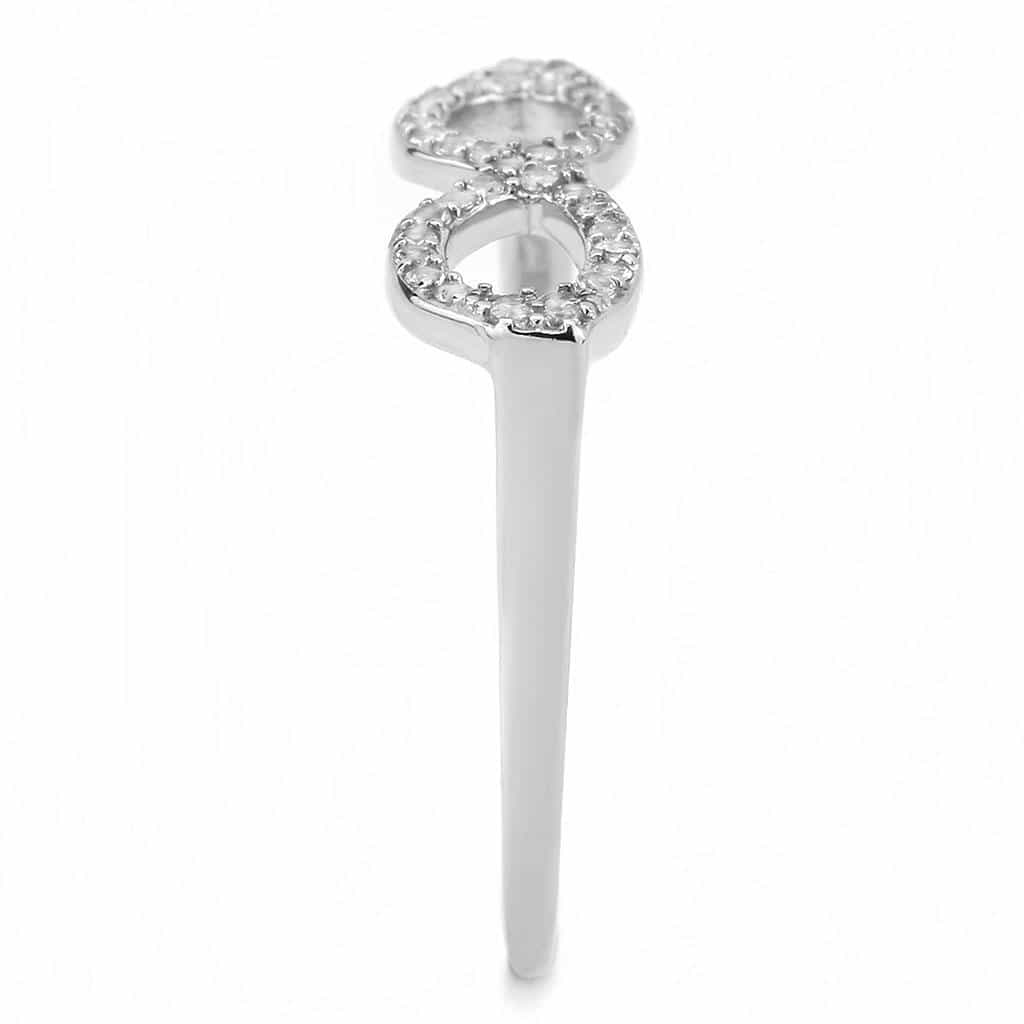 Stainless Steel CZ Pave Infinity Figure Eight Band Ring view 7