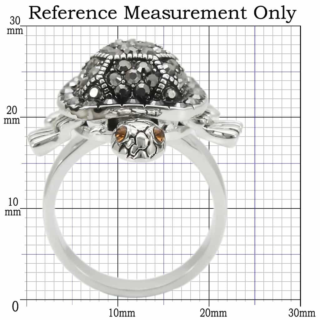 Brass Marcasite Crystal Turtle Ring view 4