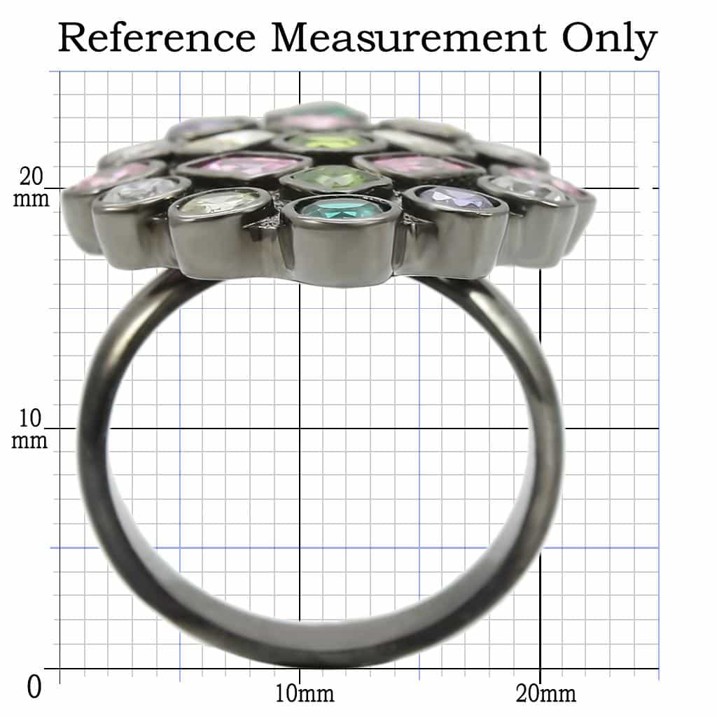 Brass Multi-Color CZ Mosaic Ring view 4