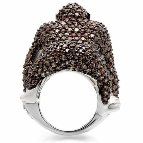 Brass Crystal Monkey Ring view 10