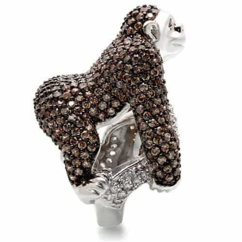 Brass Crystal Monkey Ring view 14