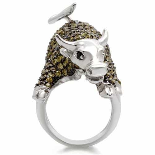 Brass Crystal Bull Ring view 8