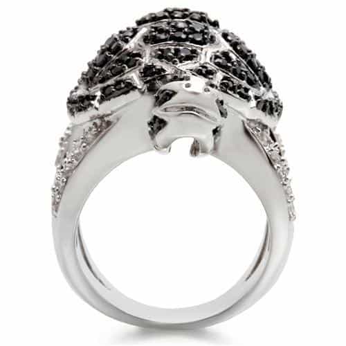Brass Crystal Turtle Ring view 8