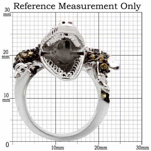 Brass Black White CZ Crocodile Wrap Ring view 4