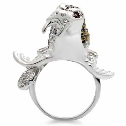 Brass Crystal Lion Ring view 8
