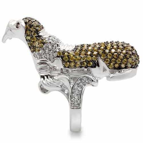 Brass Crystal Lion Ring view 14