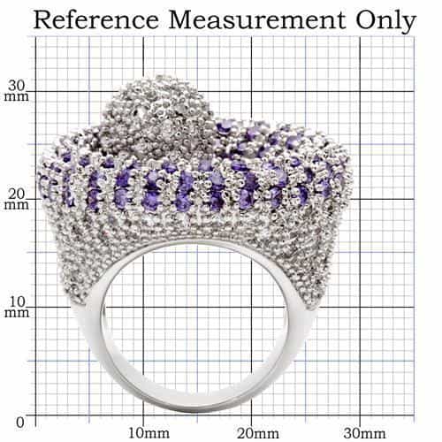 Brass Amethyst CZ Swirl Dome Ring view 4
