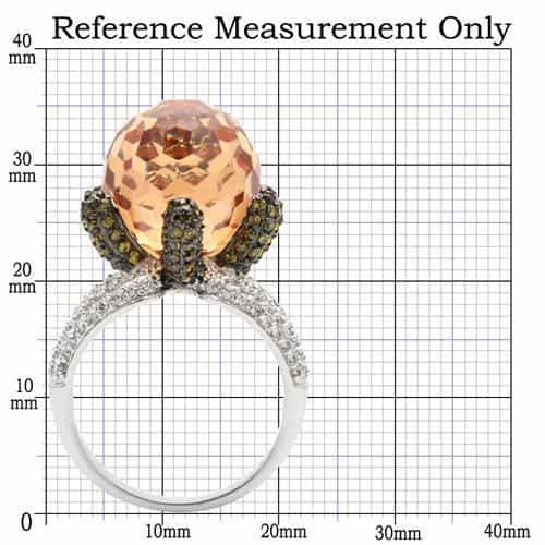Brass Champagne Globe CZ Leaf Ring view 4