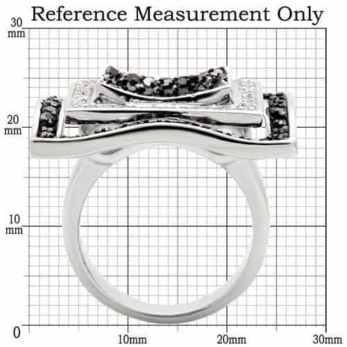 Brass Black CZ Square Ring view 4