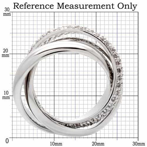 Brass CZ Pavé Interlocking Loop Ring view 4