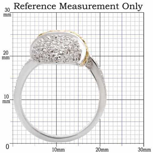Brass CZ Pavé Marquise Bypass Ring view 4