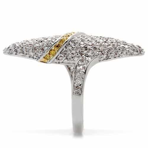 Brass CZ Pavé Marquise Bypass Ring view 10