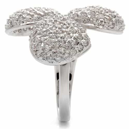 Brass CZ Pavé Triple Ball Ring view 10