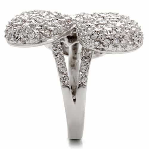 Brass CZ Pavé Triple Ball Ring view 12