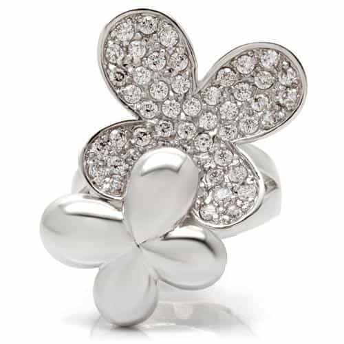 Brass Clover Cluster Ring Clear view 6