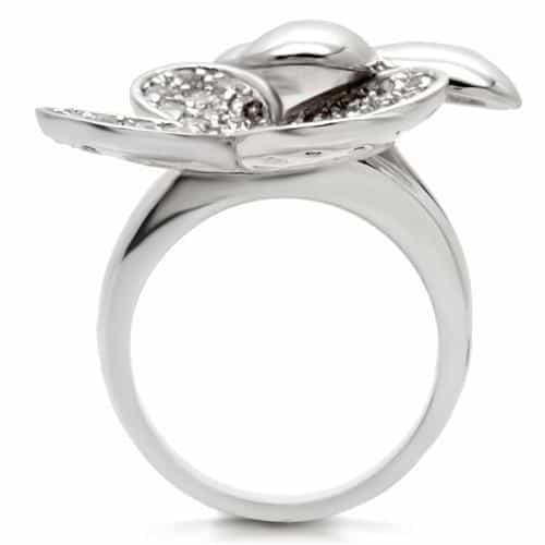 Brass Clover Cluster Ring Clear view 10