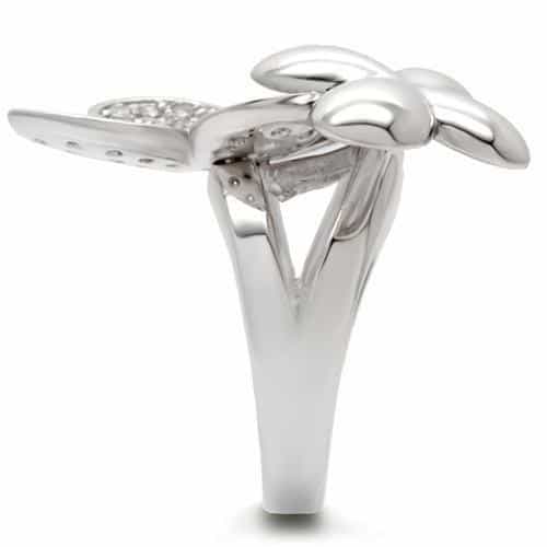 Brass Clover Cluster Ring Clear view 12