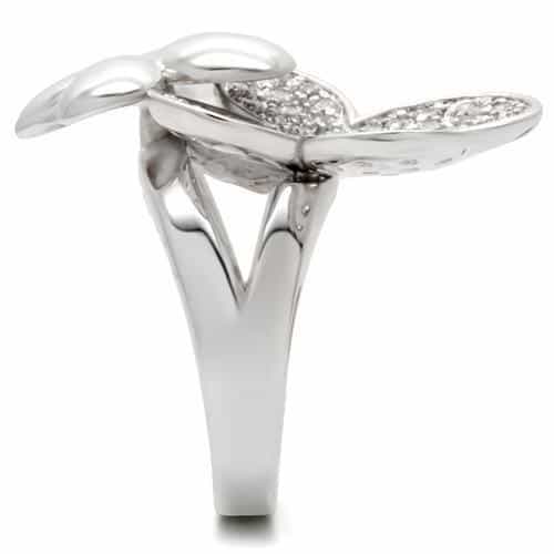 Brass Clover Cluster Ring Clear view 14