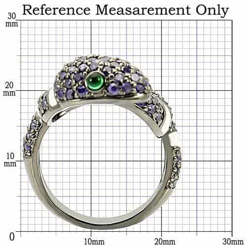 Brass Amethyst CZ Snake Ring view 4