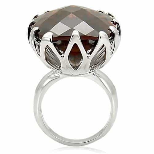 Brass Garnet CZ Cocktail Ring view 8