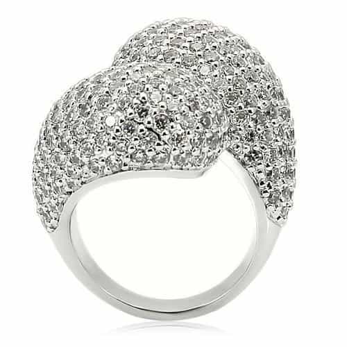 Brass CZ Pavé Abstract Swirl Dome Ring view 8