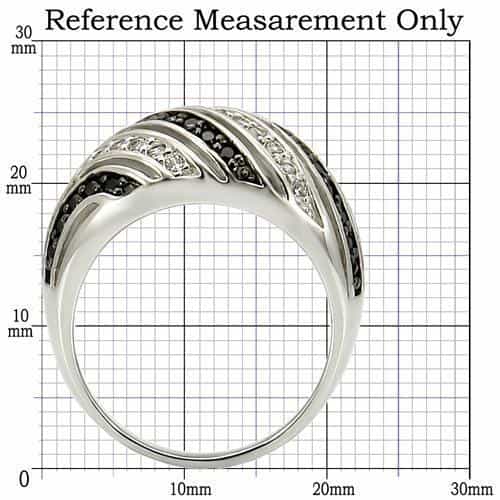 Brass Black White CZ Stripe Ring view 4