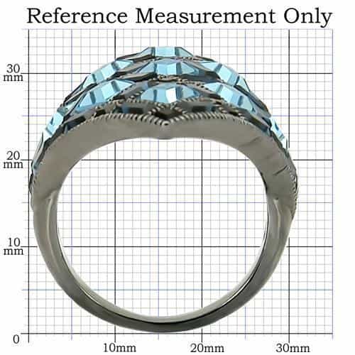 Brass Blue Topaz Square CZ Grid Ring view 4