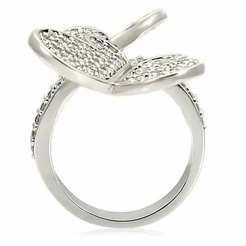 Brass CZ Pavé Butterfly Ring view 10