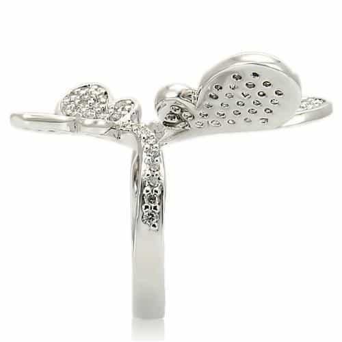 Brass CZ Pavé Butterfly Ring view 12