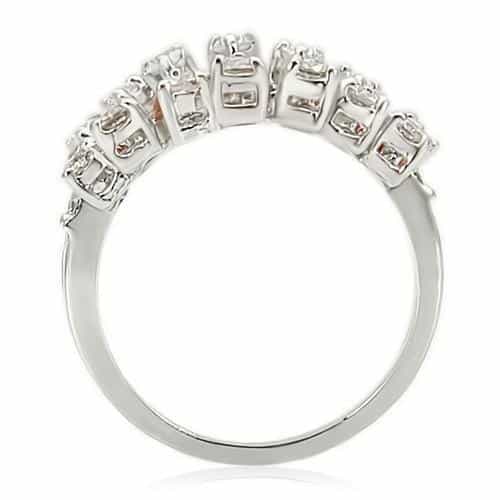 Brass Red Coral Bead CZ Fan Ring view 8