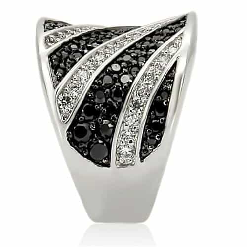 Brass Black CZ Pave Dome Band Ring view 10