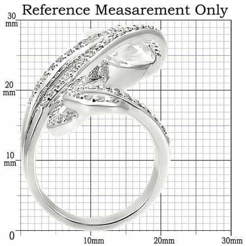 Brass CZ Marquise Bypass Twist Ring view 4