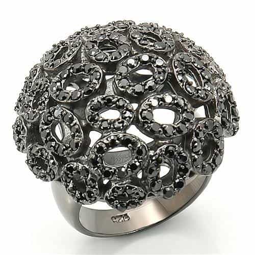 Brass Crystal Filigree Dome Ring view 2