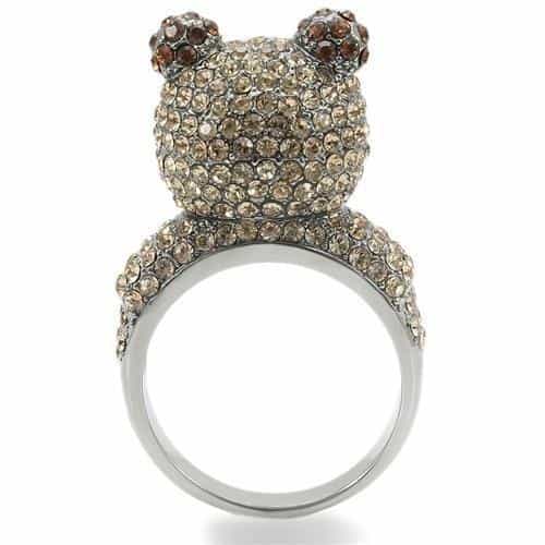Brass Crystal Teddy Bear Ring view 10