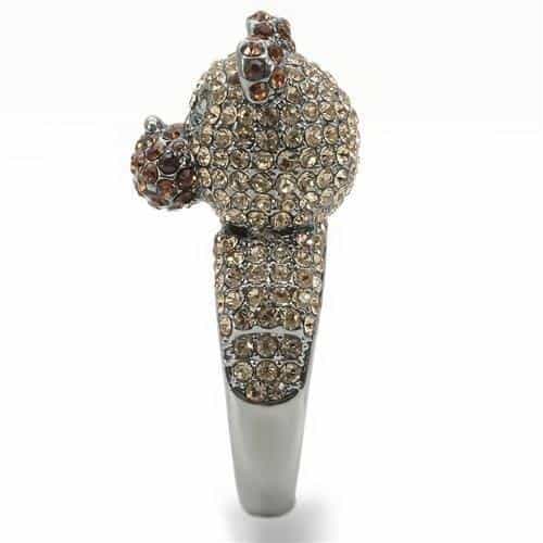 Brass Crystal Teddy Bear Ring view 12