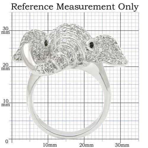 Brass Crystal Elephant Ring view 3