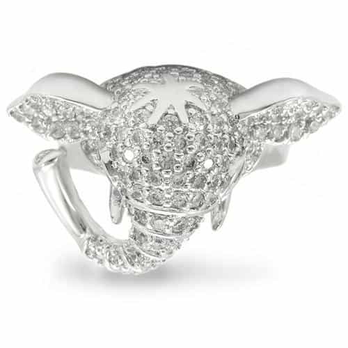 Brass Crystal Elephant Ring view 5