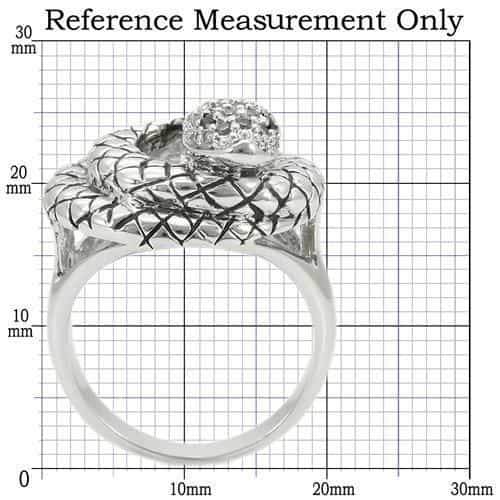 Brass Crystal Coiled Snake Ring view 4