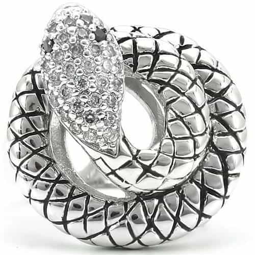 Brass Crystal Coiled Snake Ring view 6