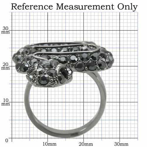 Brass Black Crystal Snake Ring view 4
