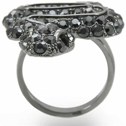 Brass Black Crystal Snake Ring view 8